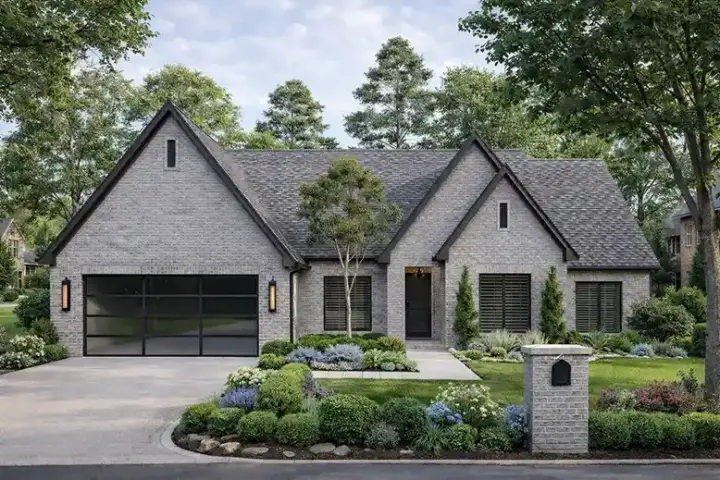 European house plans 12-1563 - front exterior, 2,509 sq ft, 4 bed, 2 bath house plans | Monster House Plans