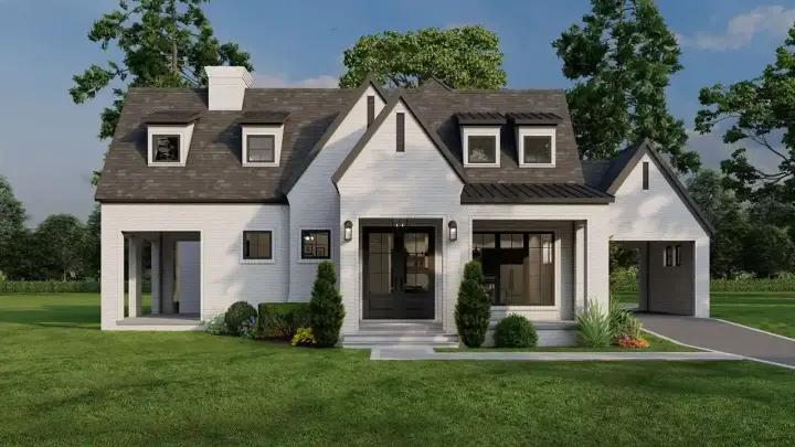 European house plans 12-1569 - front exterior, 2,782 sq ft, 3 bed, 3 bath house plans | Monster House Plans