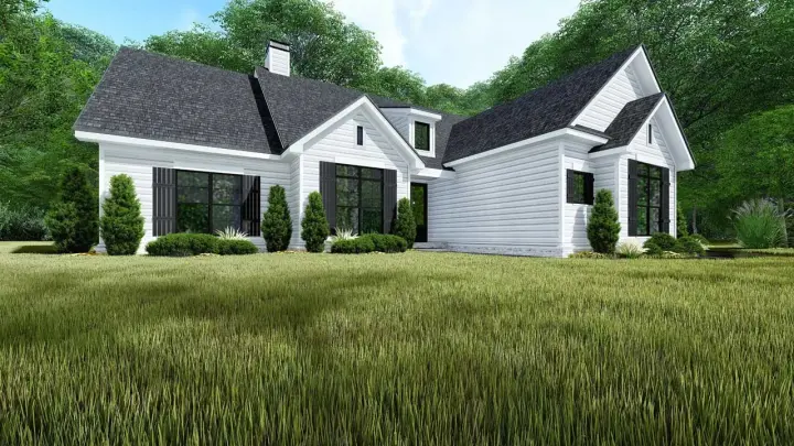 Modern Farmhouse house plans 12-1577 - front exterior, 1,967 sq ft, 4 bed, 2 bath house plans | Monster House Plans