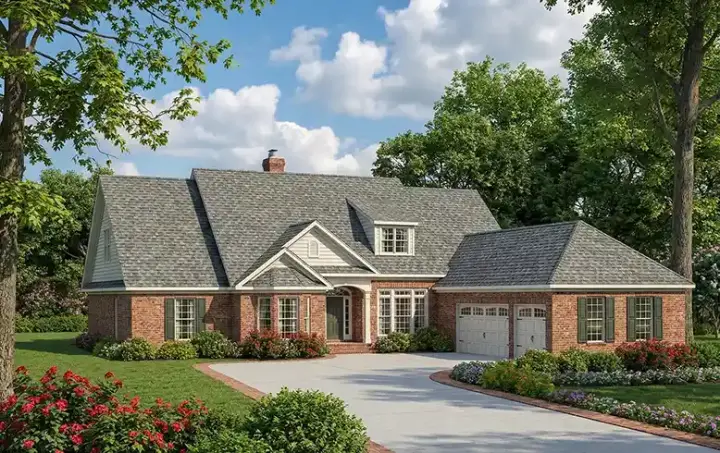Traditional house plans 12-158 - front exterior, 3,077 sq ft, 5 bed, 4 bath house plans | Monster House Plans