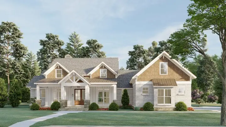 Modern Farmhouse house plans 12-1588 - front exterior, 2,351 sq ft, 3 bed, 2 bath house plans | Monster House Plans
