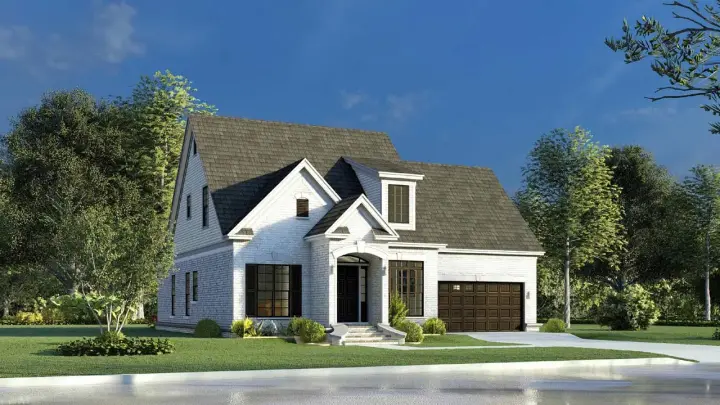 European house plans 12-1590 - front exterior, 1,684 sq ft, 3 bed, 2 bath house plans | Monster House Plans