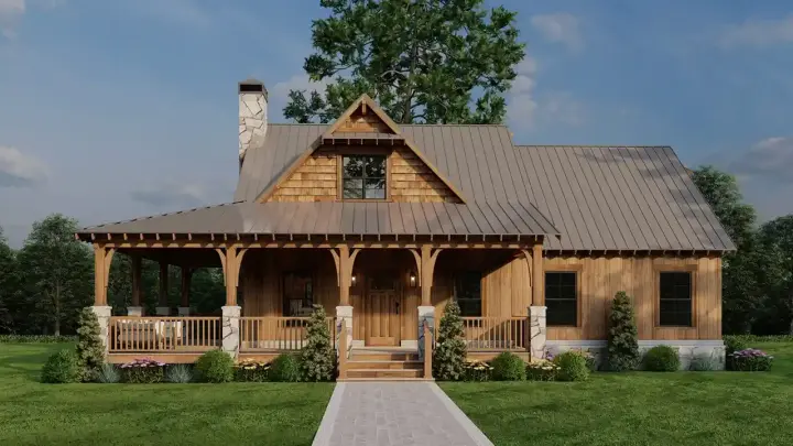 Country house plans 12-1605 - front exterior, 1,766 sq ft, 2 bed, 2 bath house plans | Monster House Plans