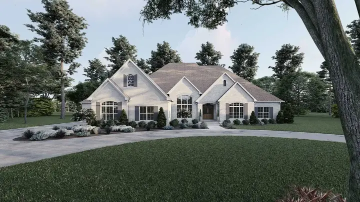 European house plans 12-1619 - front exterior, 4,989 sq ft, 3 bed, 3 bath house plans | Monster House Plans