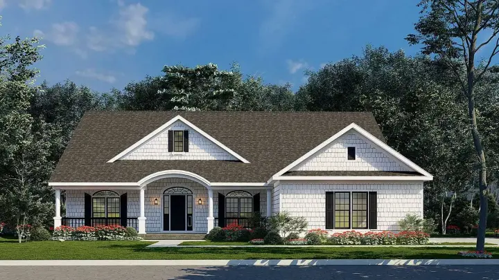 Country house plans 12-1626 - front exterior, 2,286 sq ft, 4 bed, 2 bath house plans | Monster House Plans