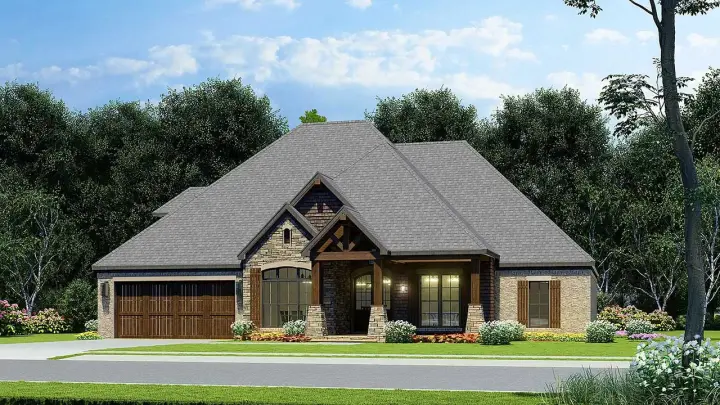 Traditional house plans 12-1627 - front exterior, 2,350 sq ft, 4 bed, 4 bath house plans | Monster House Plans