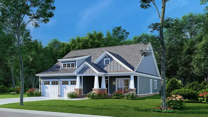 Craftsman house plans 12-1639 - front exterior, 1,591 sq ft, 3 bed, 2 bath house plans | Monster House Plans