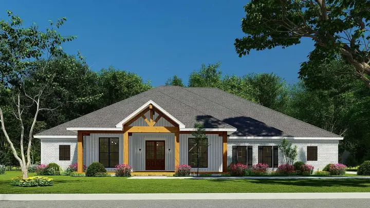 Mountain Rustic house plans 12-1640 - front exterior, 2,968 sq ft, 4 bed, 4 bath house plans | Monster House Plans