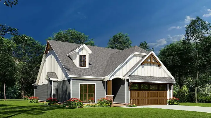 Cottage house plans 12-1641 - front exterior, 1,626 sq ft, 3 bed, 2 bath house plans | Monster House Plans