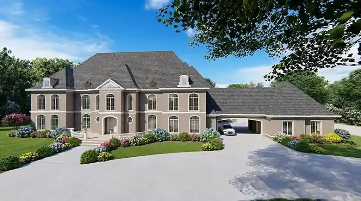 European house plans 12-1643 - front exterior, 10,759 sq ft, 6 bed, 6 bath house plans | Monster House Plans