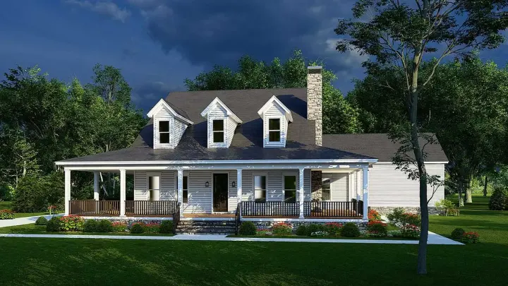 Country house plans 12-1647 - front exterior, 2,663 sq ft, 4 bed, 2 bath house plans | Monster House Plans
