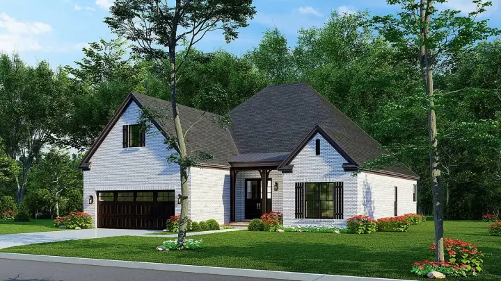 European house plans 12-1652 - front exterior, 2,019 sq ft, 3 bed, 2 bath house plans | Monster House Plans
