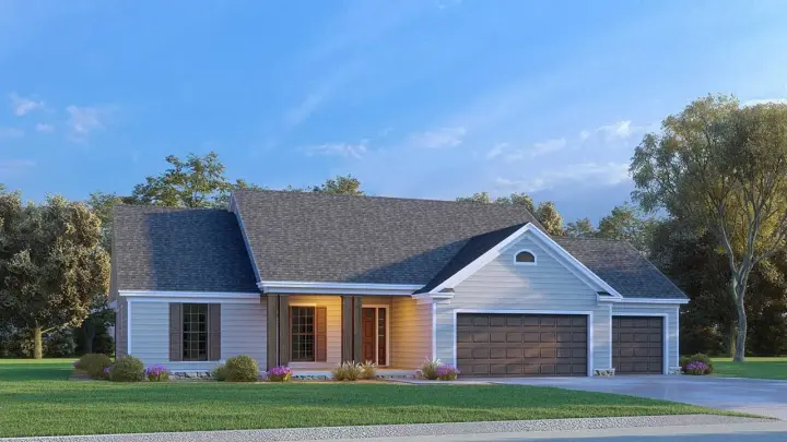 Traditional house plans 12-1669 - front exterior, 1,632 sq ft, 3 bed, 2 bath house plans | Monster House Plans