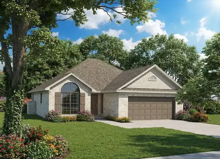 Traditional house plans 12-167 - front exterior, 1,355 sq ft, 3 bed, 2 bath house plans | Monster House Plans