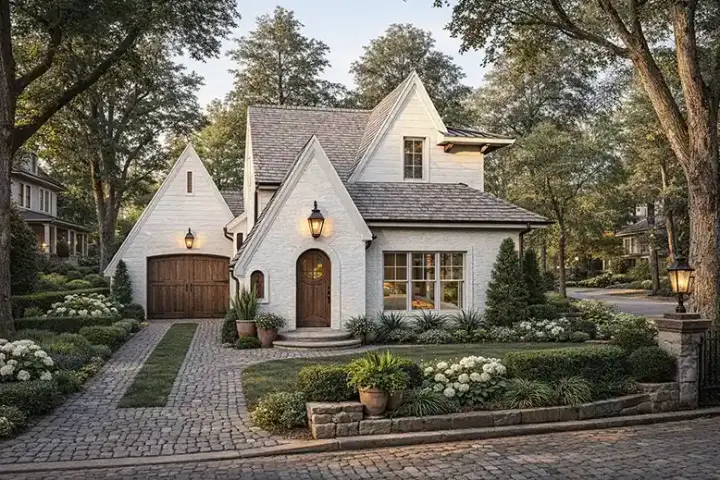European house plans 12-1672 - front exterior, 1,523 sq ft, 3 bed, 2 bath house plans | Monster House Plans