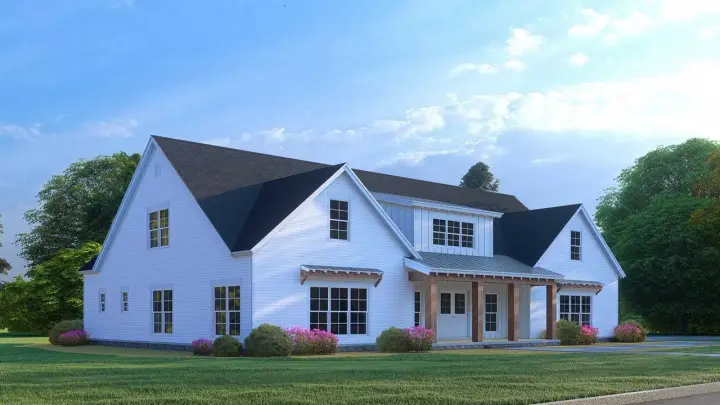 Modern Farmhouse house plans 12-1679 - front exterior, 3,789 sq ft, 3 bed, 3 bath house plans | Monster House Plans