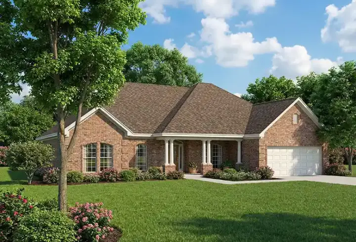 Southern house plans 12-168 - front exterior, 2,148 sq ft, 4 bed, 2 bath house plans | Monster House Plans