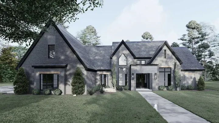 European house plans 12-1683 - front exterior, 2,653 sq ft, 4 bed, 3 bath house plans | Monster House Plans