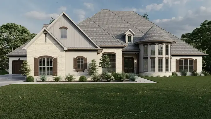 European house plans 12-1684 - front exterior, 8,769 sq ft, 6 bed, 7 bath house plans | Monster House Plans