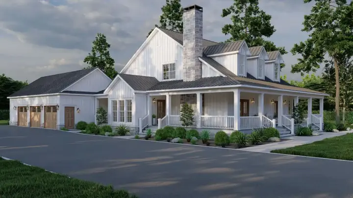 Country house plans 12-1705 - front exterior, 2,182 sq ft, 3 bed, 3 bath house plans | Monster House Plans