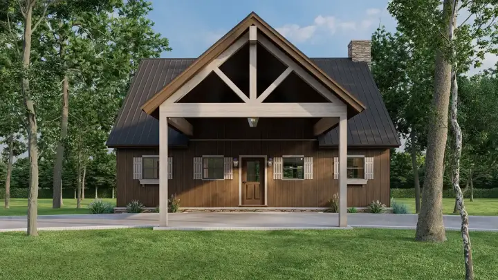 Cottage house plans 12-1709 - front exterior, 2,255 sq ft, 3 bed, 3 bath house plans | Monster House Plans
