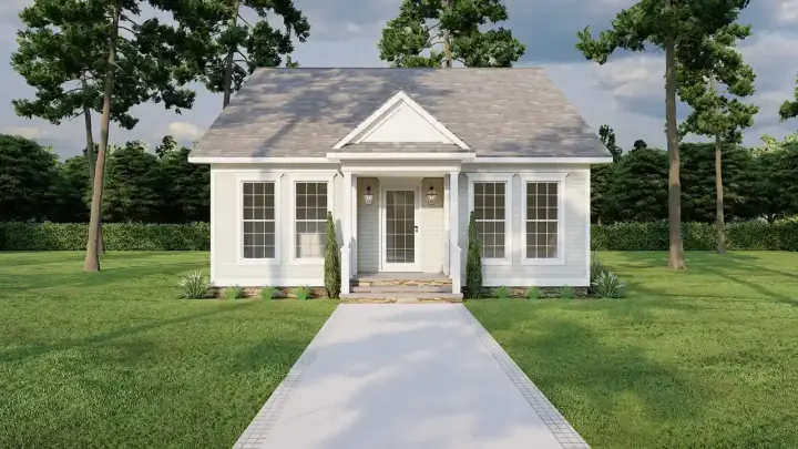 Southern house plans 12-1713 - front exterior, 1,284 sq ft, 3 bed, 2 bath house plans | Monster House Plans