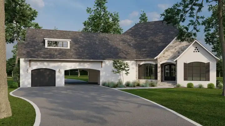 European house plans 12-1721 - front exterior, 2,826 sq ft, 3 bed, 2 bath house plans | Monster House Plans