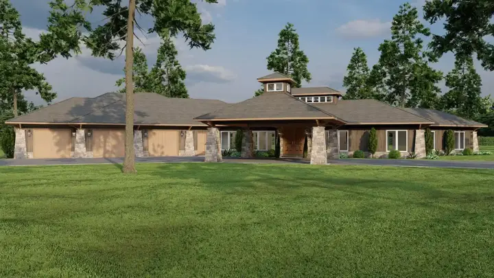 Mediterranean house plans 12-1723 - front exterior, 3,638 sq ft, 3 bed, 2 bath house plans | Monster House Plans