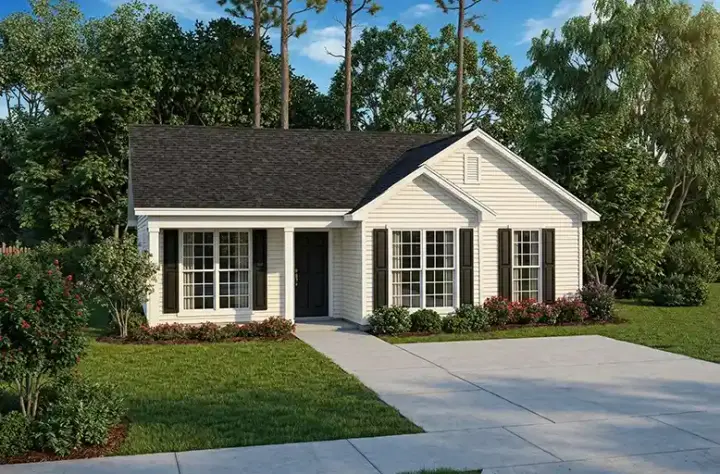 Ranch house plans 12-173 - front exterior, 1,029 sq ft, 3 bed, 1 bath house plans | Monster House Plans