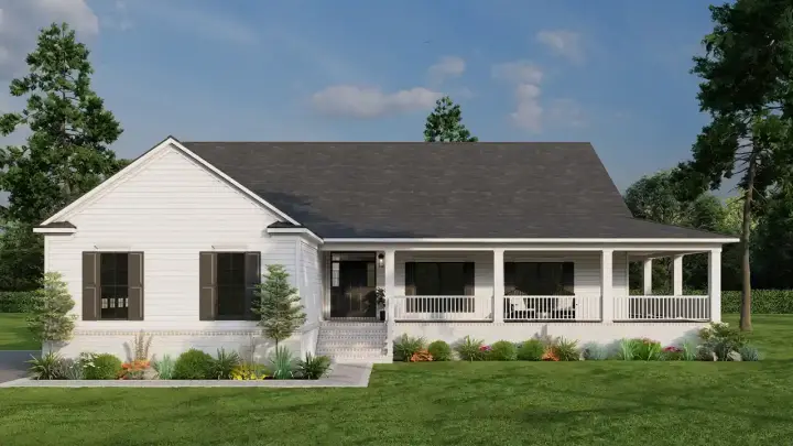 Country house plans 12-1735 - front exterior, 2,193 sq ft, 3 bed, 2 bath house plans | Monster House Plans