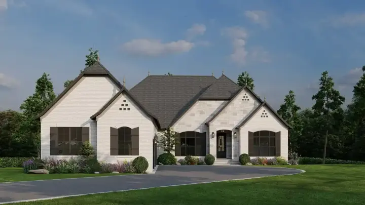 Modern Farmhouse house plans 12-1737 - front exterior, 4,118 sq ft, 4 bed, 3 bath house plans | Monster House Plans
