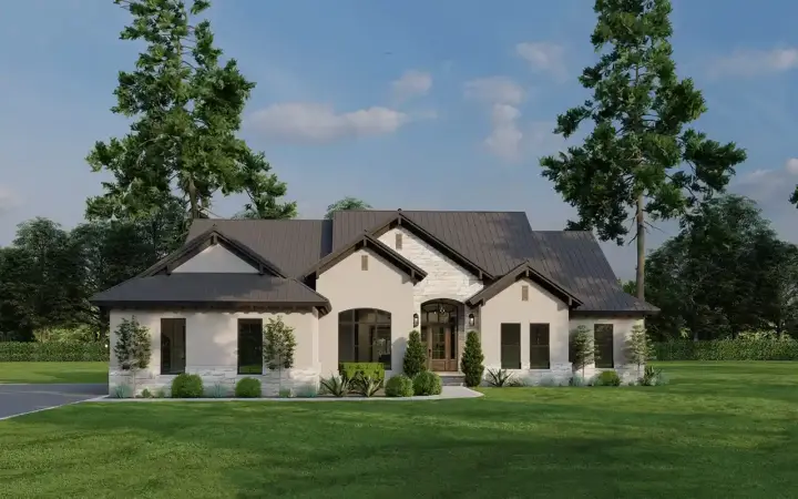 Tuscan house plans 12-1740 - front exterior, 3,546 sq ft, 4 bed, 3 bath house plans | Monster House Plans