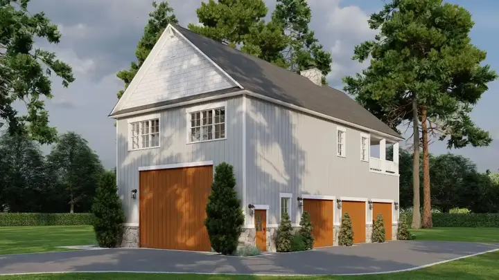 Traditional house plans 12-1743 - front exterior, 1,371 sq ft, 1 bed, 1 bath house plans | Monster House Plans