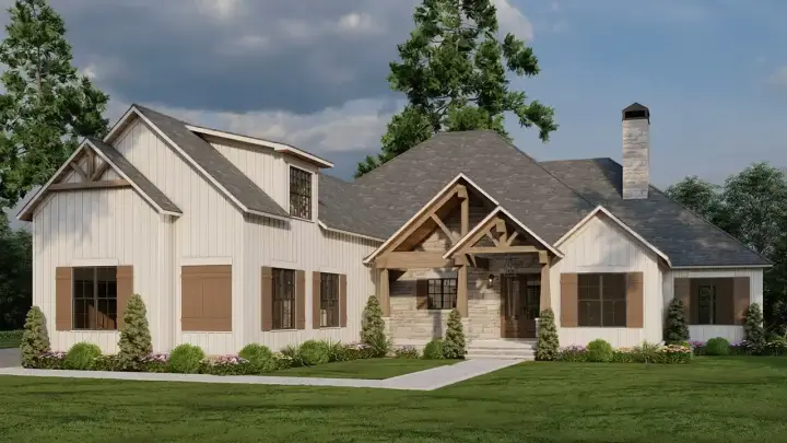 Craftsman house plans 12-1753 - front exterior, 3,106 sq ft, 3 bed, 3 bath house plans | Monster House Plans