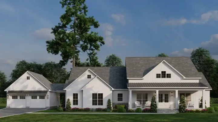 Modern Farmhouse house plans 12-1757 - front exterior, 2,200 sq ft, 3 bed, 2 bath house plans | Monster House Plans
