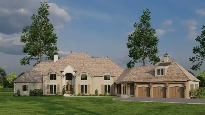 European house plans 12-1768 - front exterior, 4,808 sq ft, 4 bed, 3 bath house plans | Monster House Plans