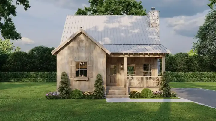 Country house plans 12-1771 - front exterior, 1,266 sq ft, 2 bed, 2 bath house plans | Monster House Plans