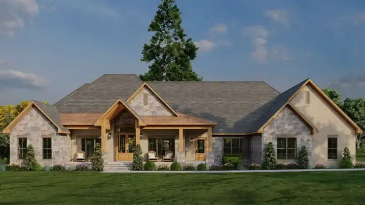 Craftsman house plans 12-1780 - front exterior, 4,320 sq ft, 3 bed, 3 bath house plans | Monster House Plans