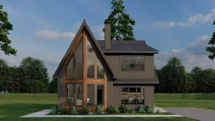 Contemporary house plans 12-1782 - front exterior, 2,321 sq ft, 3 bed, 2 bath house plans | Monster House Plans