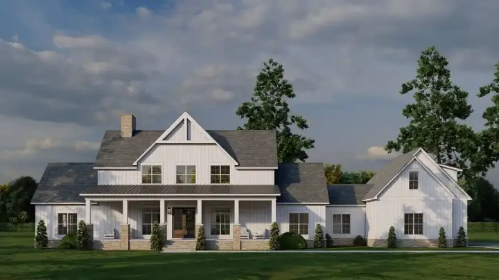 Modern Farmhouse house plans 12-1784 - front exterior, 2,972 sq ft, 3 bed, 3 bath house plans | Monster House Plans