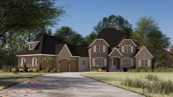 European house plans 12-1787 - front exterior, 3,346 sq ft, 5 bed, 3 bath house plans | Monster House Plans