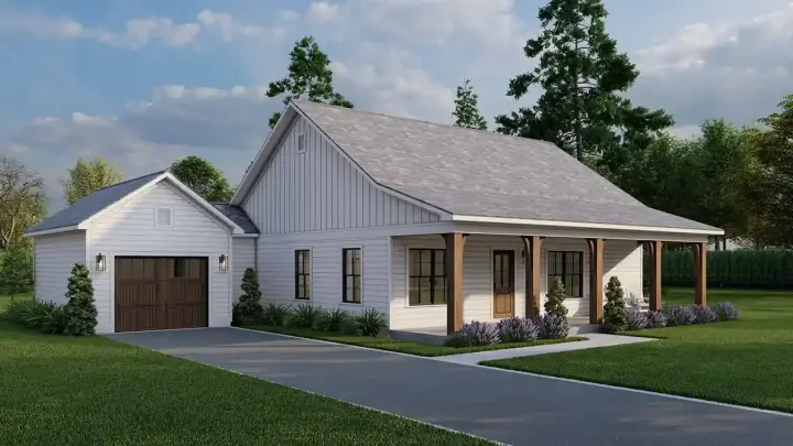 Country house plans 12-1799 - front exterior, 1,363 sq ft, 3 bed, 2 bath house plans | Monster House Plans