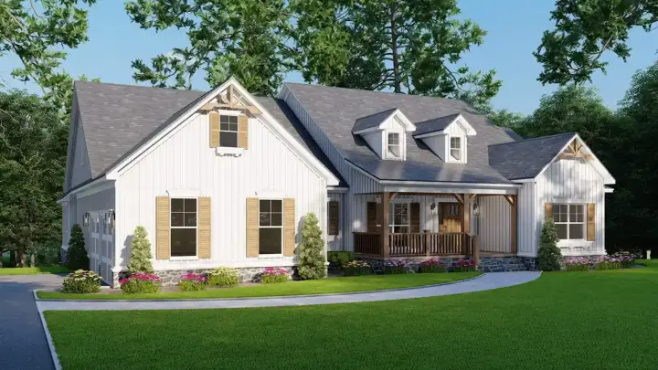 Country house plans 12-1810 - front exterior, 3,369 sq ft, 4 bed, 2 bath house plans | Monster House Plans