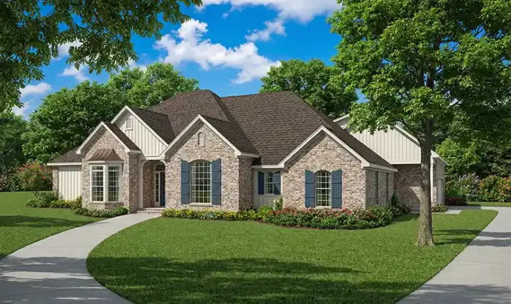 Southern house plans 12-182 - front exterior, 3,385 sq ft, 4 bed, 4 bath house plans | Monster House Plans