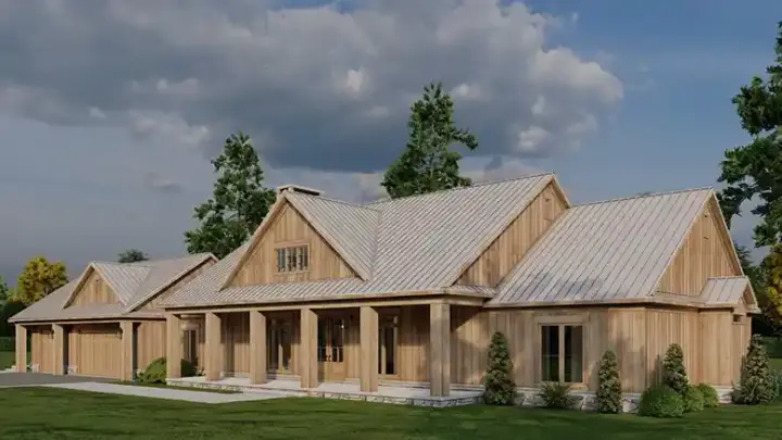 Farmhouse house plans 12-1820 - front exterior, 2,283 sq ft, 3 bed, 2 bath house plans | Monster House Plans