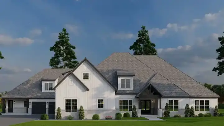 European house plans 12-1822 - front exterior, 5,245 sq ft, 6 bed, 6 bath house plans | Monster House Plans