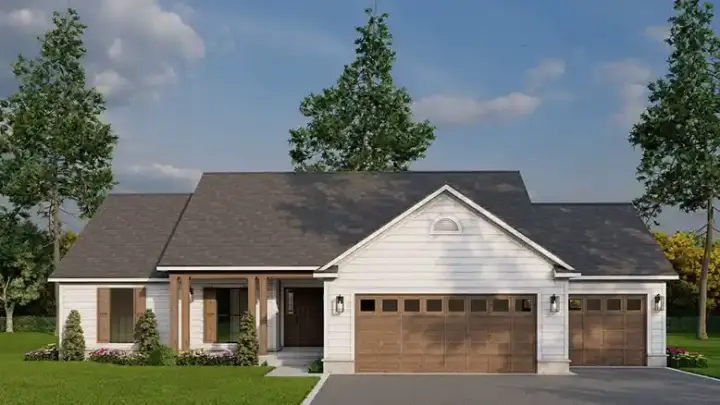 Traditional house plans 12-1823 - front exterior, 1,653 sq ft, 3 bed, 2 bath house plans | Monster House Plans