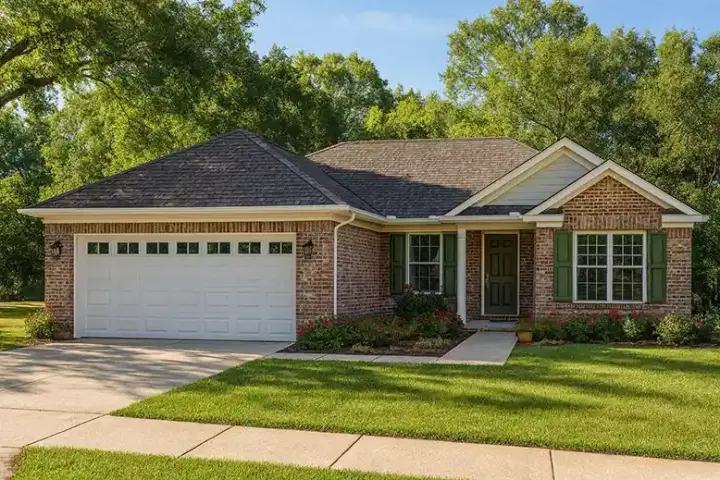 Traditional house plans 12-1828 - front exterior, 1,366 sq ft, 3 bed, 2 bath house plans | Monster House Plans