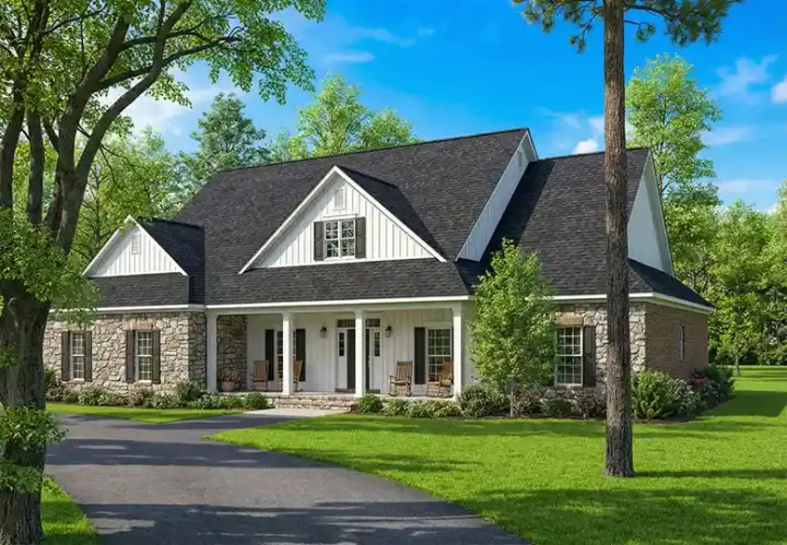 Country house plans 12-183 - front exterior, 4,094 sq ft, 5 bed, 3 bath house plans | Monster House Plans