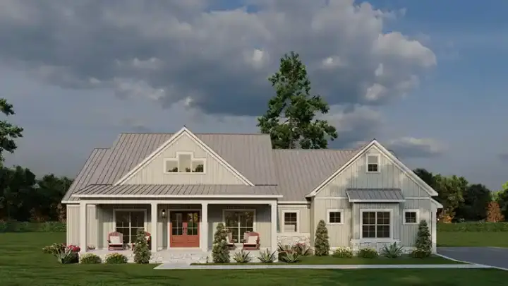 Modern Farmhouse house plans 12-1836 - front exterior, 2,305 sq ft, 4 bed, 3 bath house plans | Monster House Plans